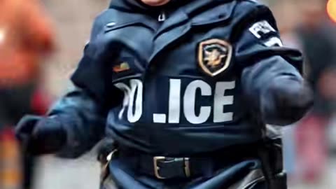 Cute baby model like police