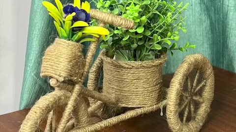 Mini Tricycle _ Creative jute rope craft #tricycling #deepscraft #jute