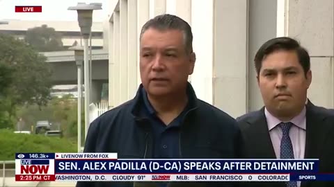 Senator Alex Padilla is crying on live television after his arrest