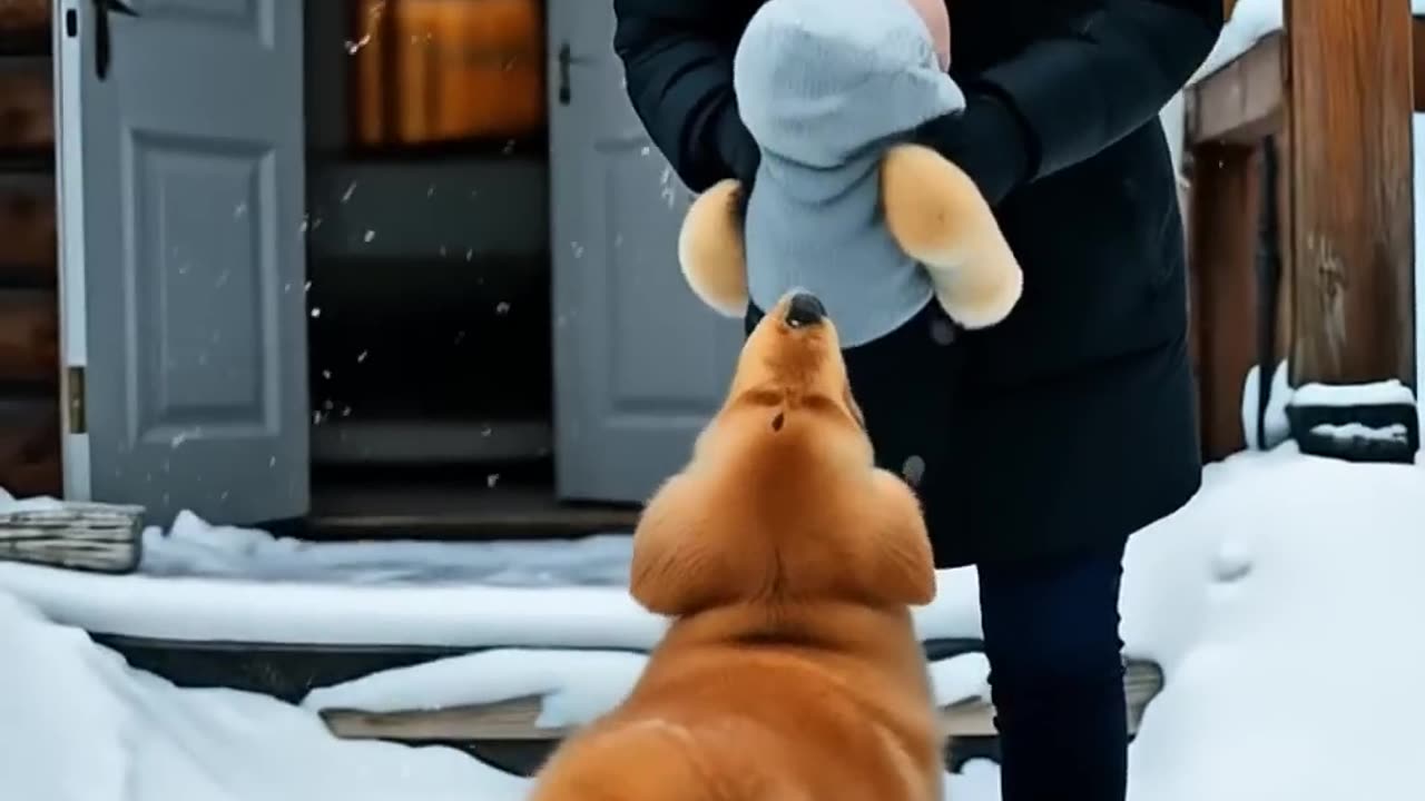 Courageous Puppy Saves Infant from a Raging Snowstorm!