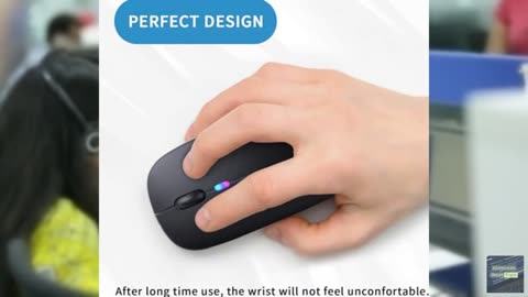 Wireless Bluetooth Mouse, Rechargeable, LED, Silent, Ultra-thin Design (Bluetoot