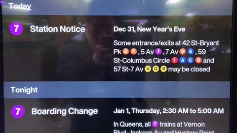 This is the 7 Train MTA Display