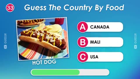 Guess the Country by its Food Country Quiz