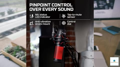 HyperX QuadCast - USB Condenser Gaming Microphone, for PC, PS4, PS5 and Mac, Anti-Vibratio