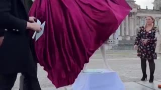 Woman with 6 arms, modern art in Germany.