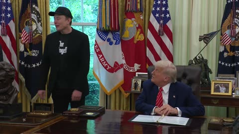 President Trump Participates in a Press Conference with Elon Musk