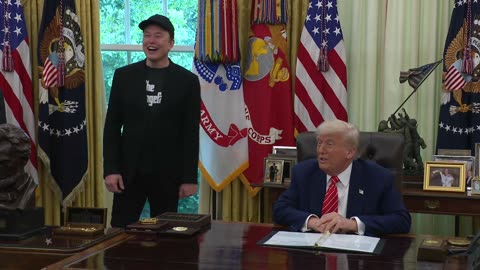 President Trump Participates in a Press Conference with Elon Musk