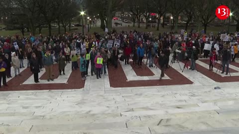 "Trump will not silence us" - Protesters in Rhode Island protest Trump's policy