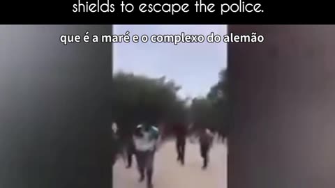 In Rio: Criminals use residents as human shields to escape the police.