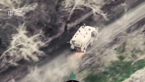 Ukrainians Escape Inside Heavily Damaged Armored Vehicle