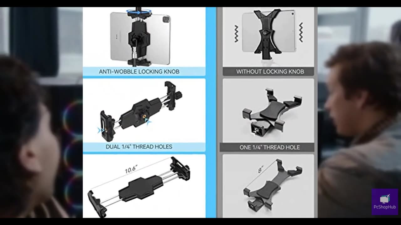 KDD iPad and Phone Tripod Mount Adapter with Ball Head, iPad Holder for Tripod,