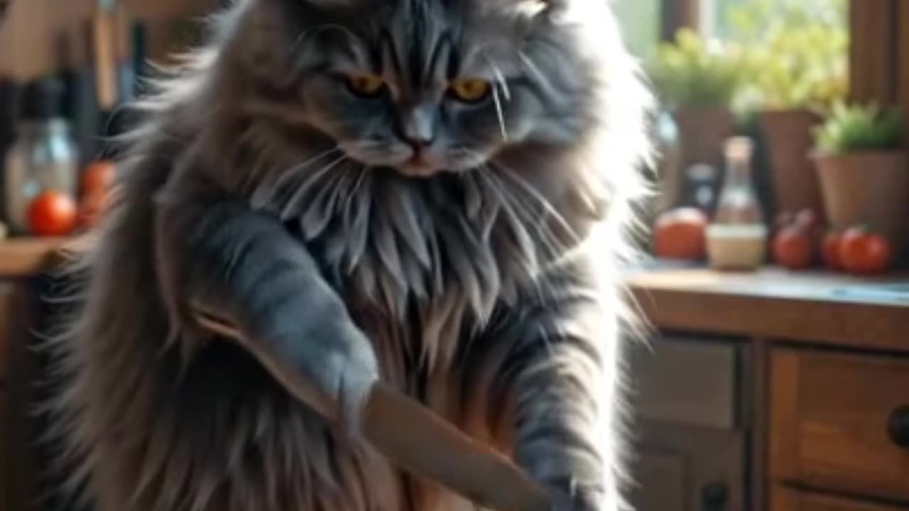 Paw-some Fry: Cat Chef’s Beef Special #shorts