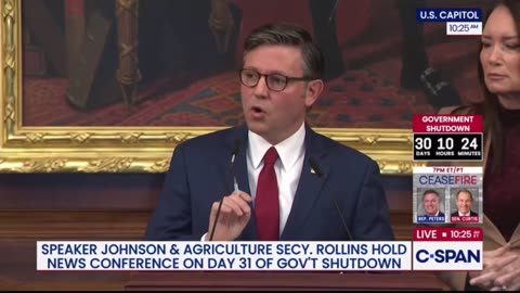 'She means Democrats!' Mike Johnson flips out after Trump official says 'we failed you'