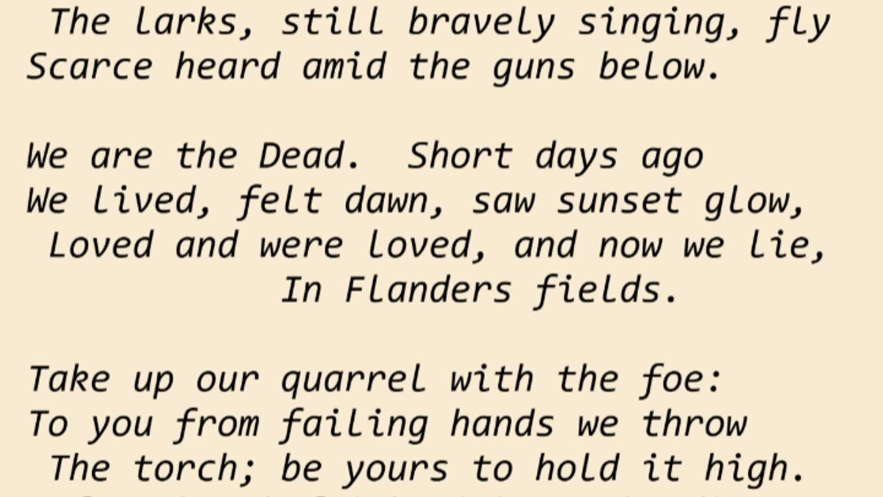 In Flanders Fields - The Song