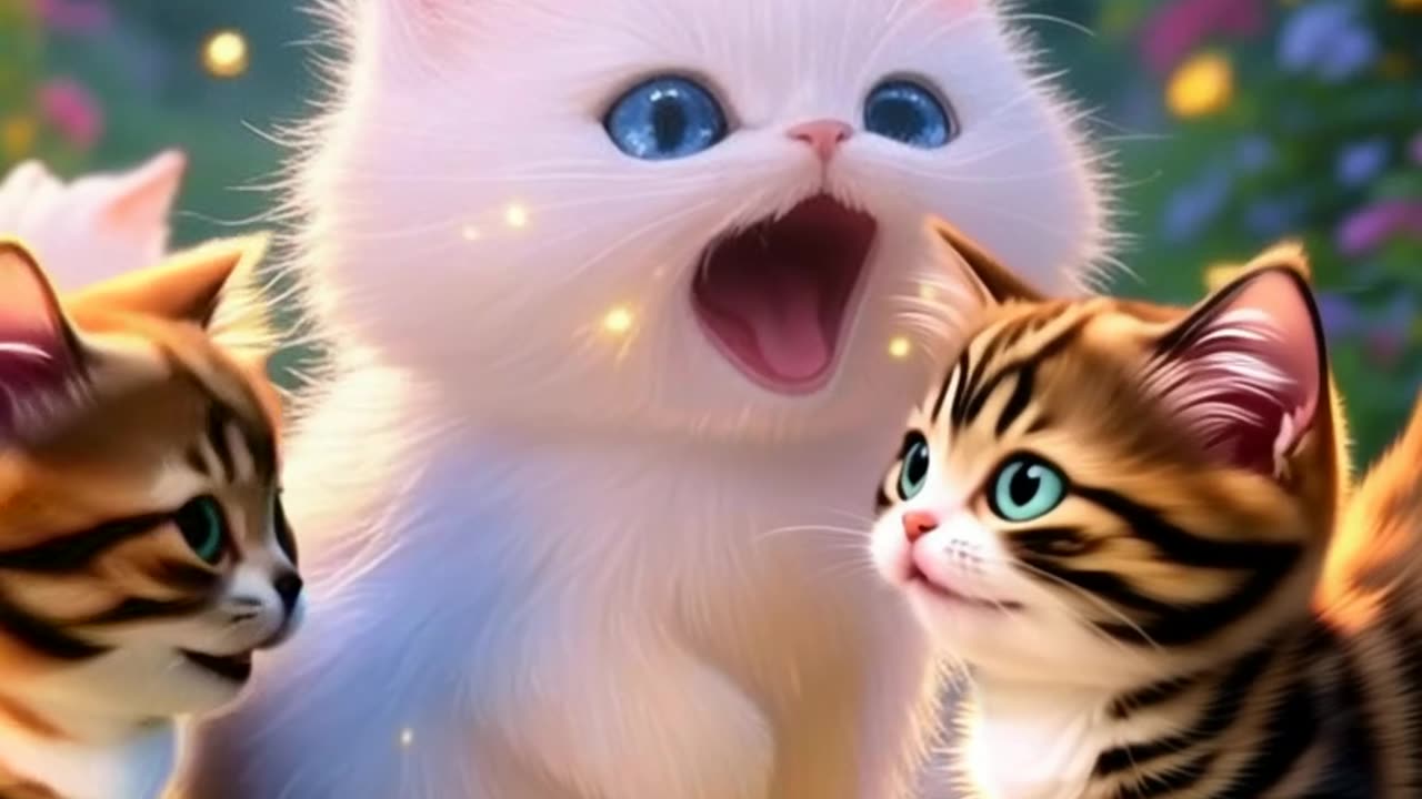 Tiny Kitten’s Meow Calls Her Friends! 🐾✨