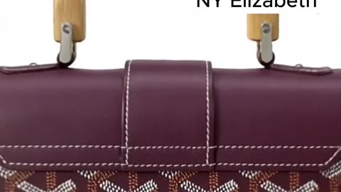 Leather Handbag with Wood Handle