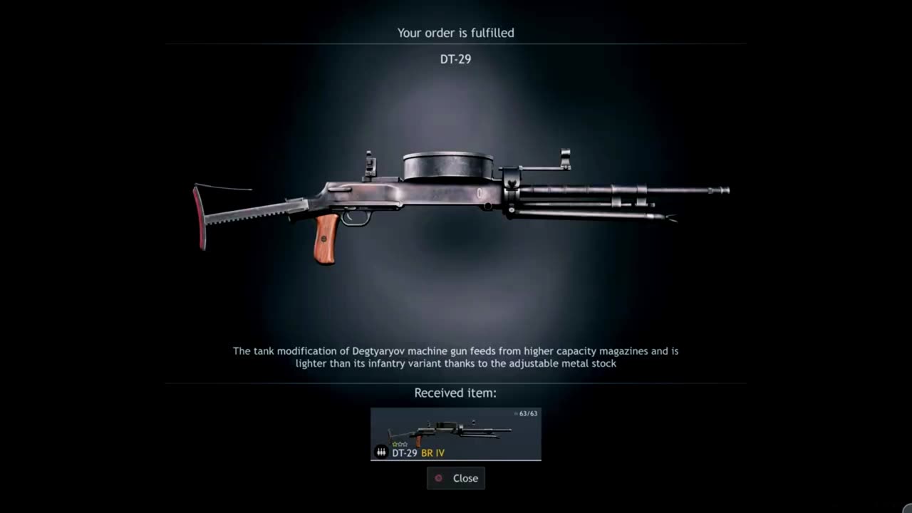 Enlisted: DP- 29 is a light machine gun firing the 7.62×54mmR cartridge