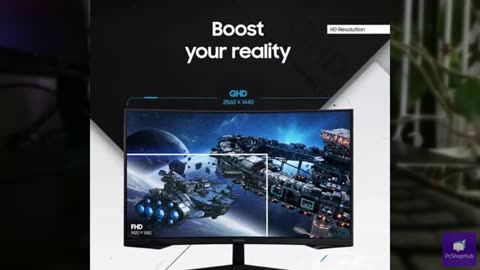 SAMSUNG 32" Odyssey G55C Series QHD 1000R Curved Gaming Monitor, 1ms(MPRT), HDR1