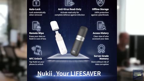 Maktar Nukii Encrypted Flash Drive - Patented NFC Security USB | Data Locker, El