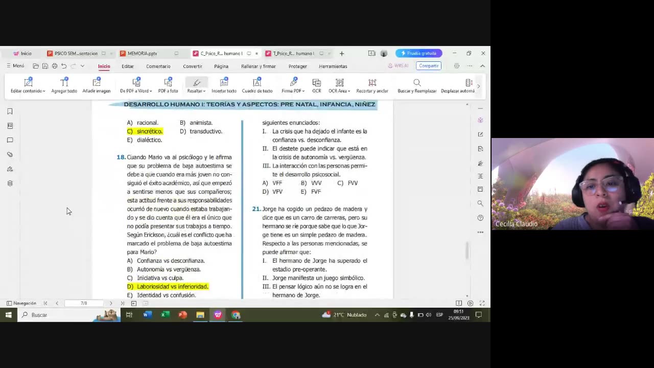 PAMER SEMESTRAL 2023 | Repaso 4 | Psicología
