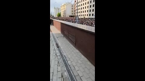 Moscow Russia Around 400,000 Muslims March Chanting Allahu Akbar