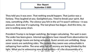 WAR REPORT - SEPT 03 2025 - THEY TOLD YOU IT WAS OVER THAT NOTHING WOULD HAPPEN