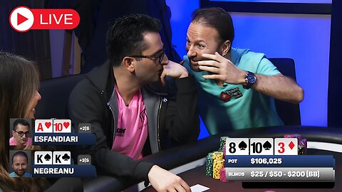 Live : Daniel Negreanu joins Phil Hellmuth, Maria Ho, Esfandiari, Laak, ElkY - Poker Livestream