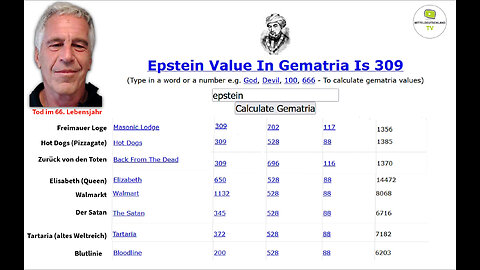 EPSTEIN IN DER GEMATRIA – WENN ZAHLEN DIE WAHRHEIT FLÜSTERN
