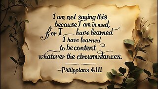 Restful Philippians 4:11 Learning to be satisfied