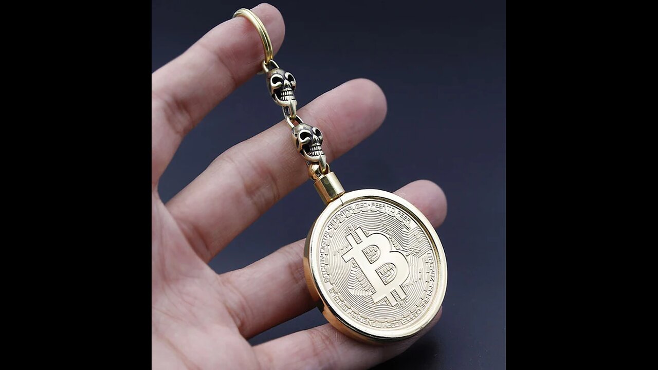 Brass Physical Bitcoin Token, with Protective Case, for Gift, Souvenir & Collection