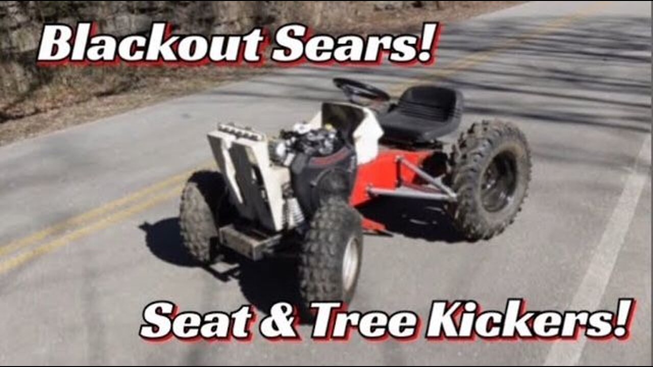 Blackout Sears Mud Mower Build Part 7/ Seat install & Tree Kickers!