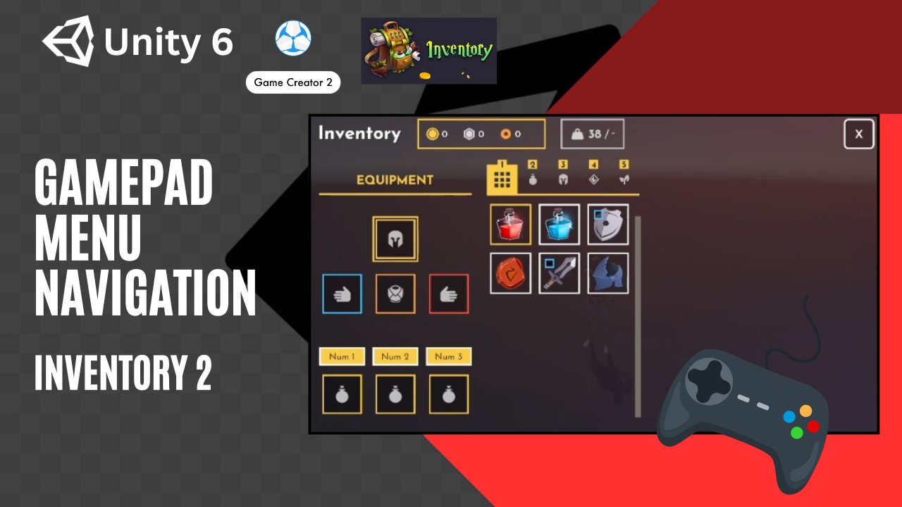 How to Control Your Menu with a Gamepad - Inventory 2 - Part 2 | Game Creator 2 and Unity 6