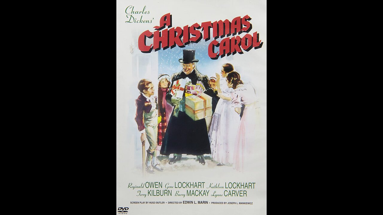 Charles Dicken's A Christmas Carol, 1938. Reginald Owen, Gene Lockhart, Kathleen Lockhart, June Lockhart, Terry Kilburn, Barry MacKay, Lynne Carver