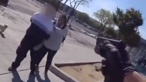 Cop Takes Out Crazy Person Holding a Woman Hostage With a Knife
