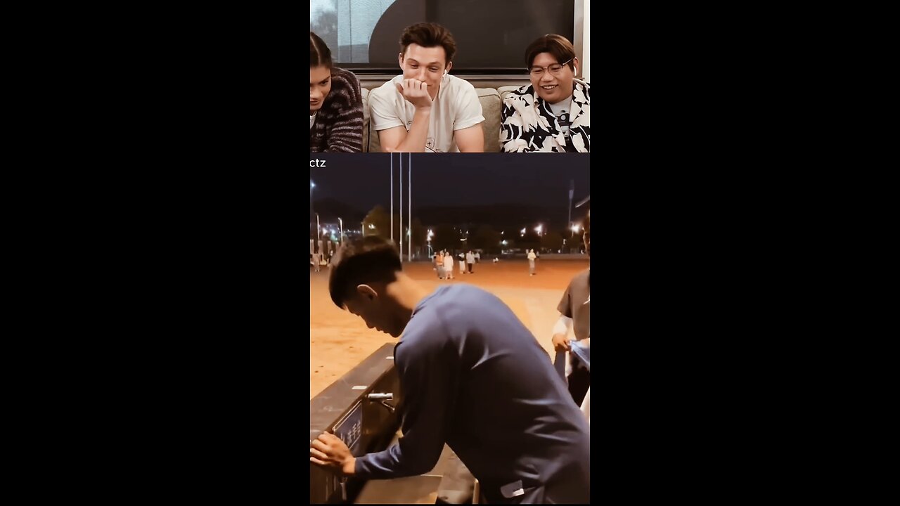 Tom Holland react try to laugh 😂 🤣 part 1 #tomholland #trynottolaugh #funny