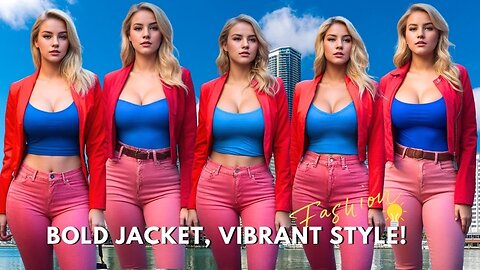 How to Style a Red Jacket with Vibrant Pants and Matching Tops 