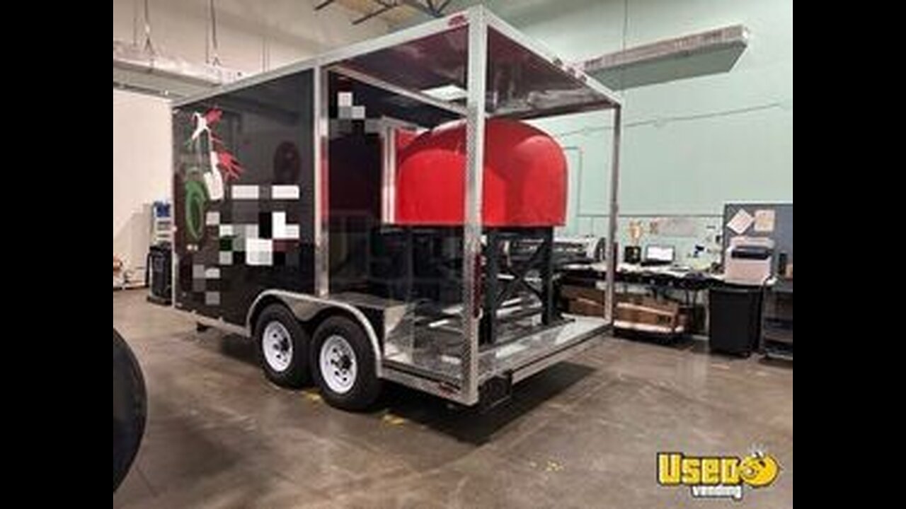 Turnkey - 2023 8.5' x 14' Wood Fired Pizza Concession Trailer Brick Oven Pizza Trailer