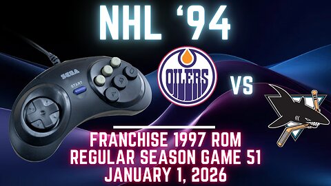 NHL '94 Franchise League (1997) - Oilers (Stantonator) at Sharks (Len) {Genesis} - Game 51