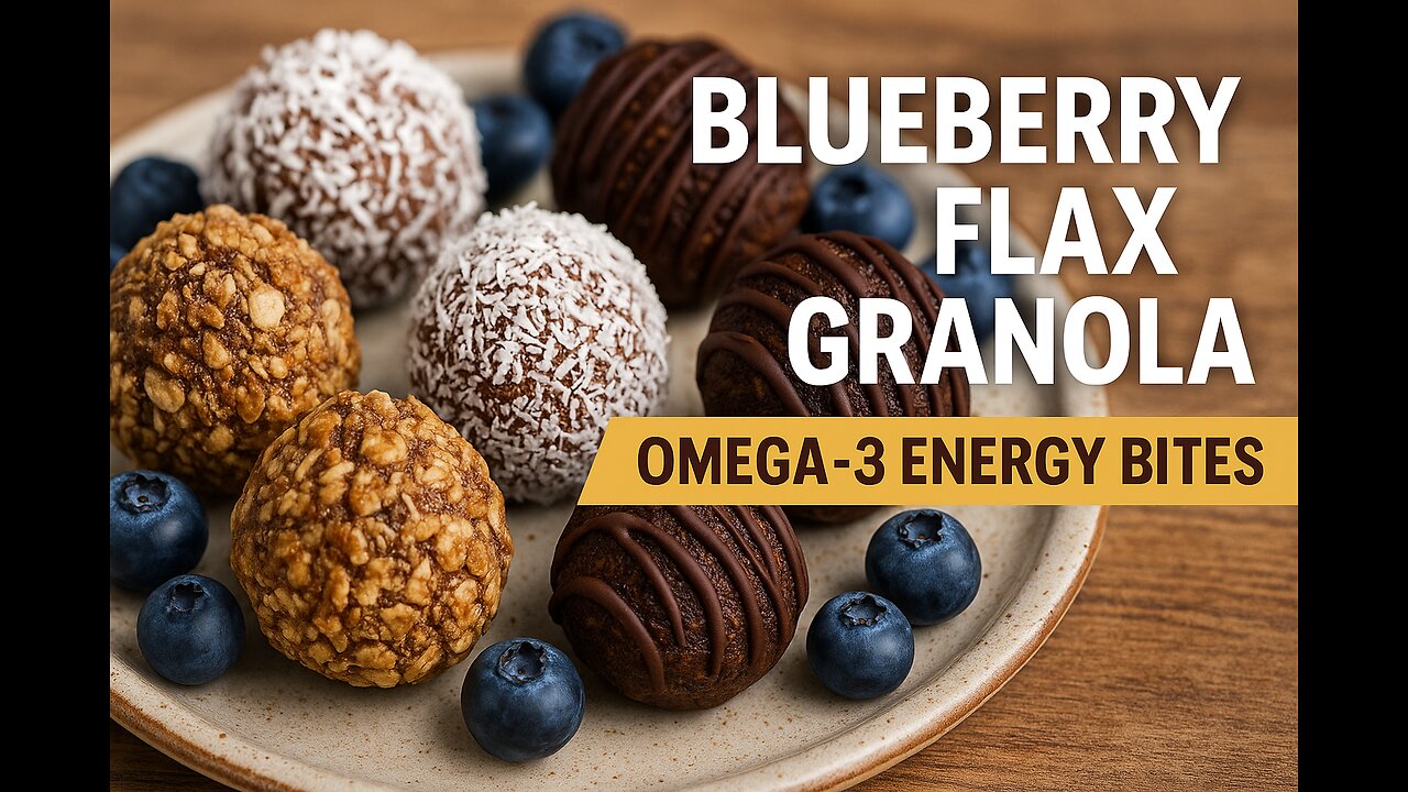 Blueberry Flax Granola Truffles | Omega-3 Energy Bites
