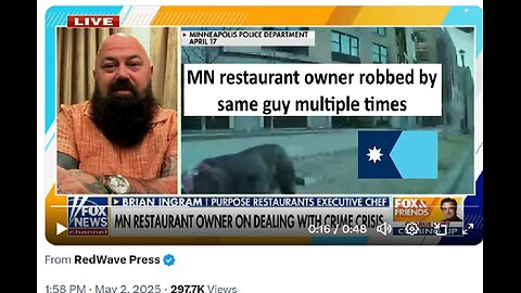 MN restaurant owner robbed by man with 50 prior arrest including robbing same restaurant