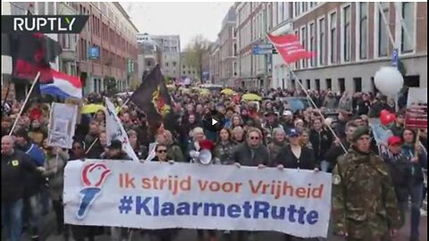 "Mass Protest Against New COVID Restrictions in The Hague, Netherlands"