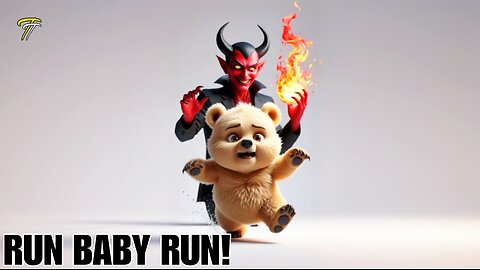 Baby Bear’s Run: Chased by a Devil with a Grin 😱 #AnimatedEscape