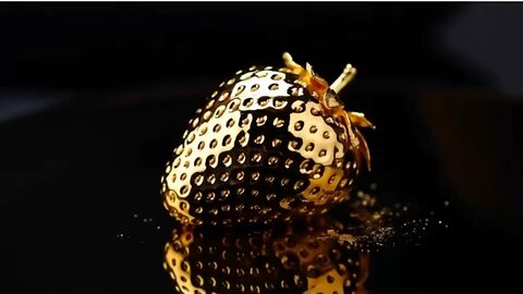 GOLD fruit cutting asmr