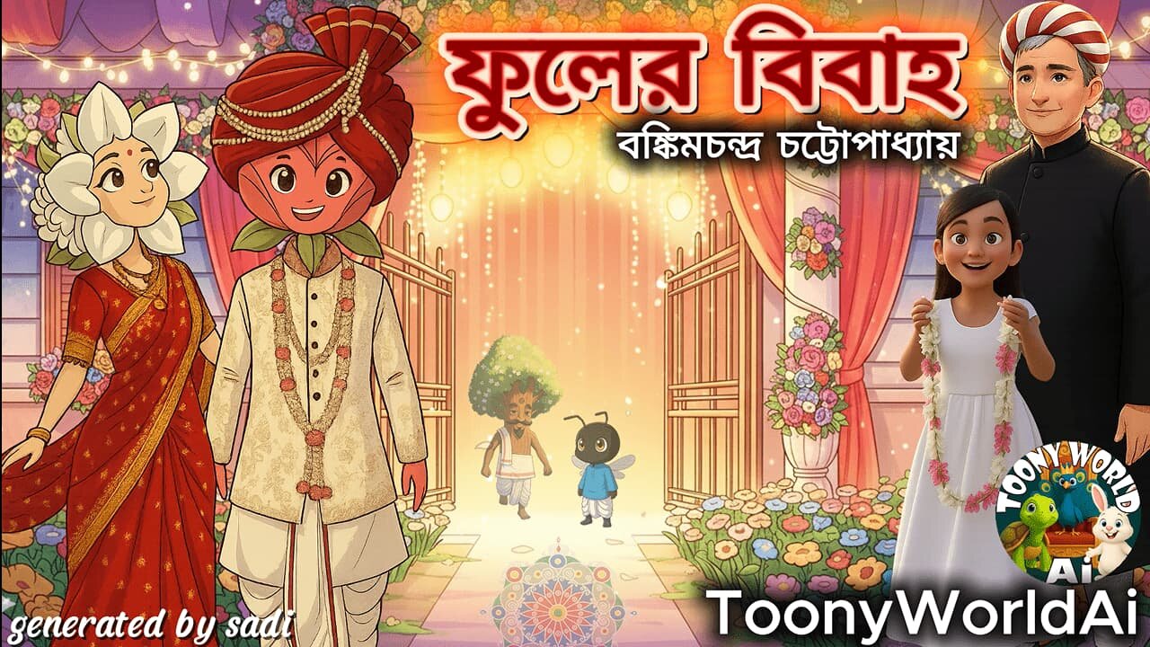 ফুলের বিবাহ | বঙ্কিমচন্দ্র চট্টোপাধ্যায় | Bangla Moral Story | Fuler Bibaho | ToonyWorldAi
