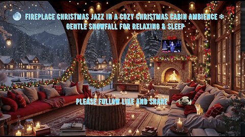Fireplace Christmas Jazz in a Cozy Christmas Cabin Ambience ❄️ Gentle Snowfall for Relaxing