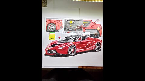 Ferrari Aperta Car Realistic Drawing