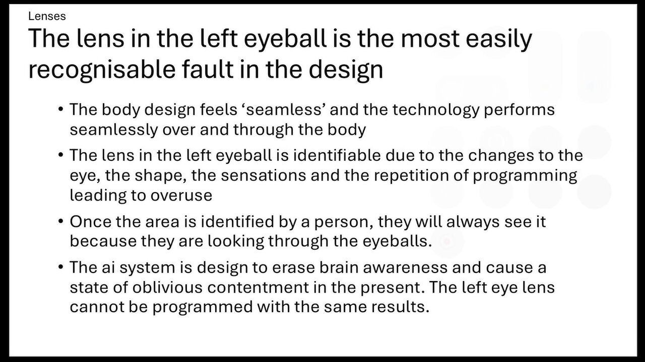 Ai Assimilation - lenses- lens in left eyeball