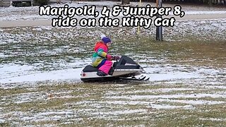Marigold, 4 & Juniper 8, ride on the Kitty Cat