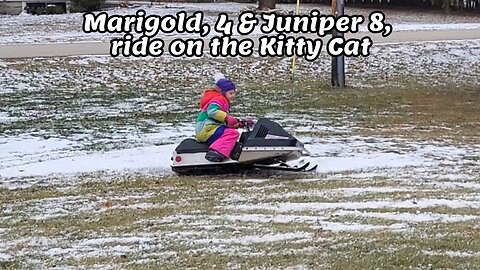 Marigold, 4 & Juniper 8, ride on the Kitty Cat