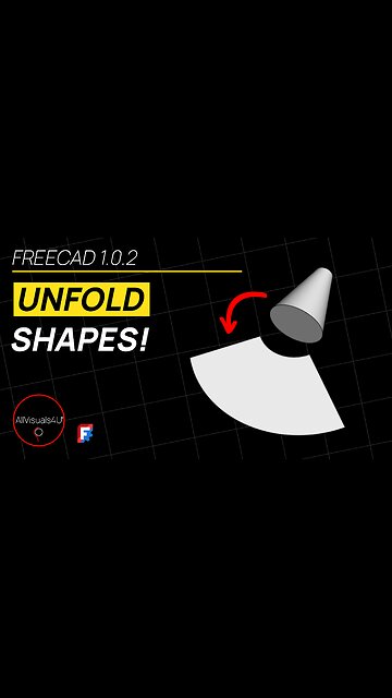 🤝 FreeCAD Unfold Tutorial - FreeCAD Cone - FreeCAD Mesh Workbench - FreeCAD 3D | #Shorts